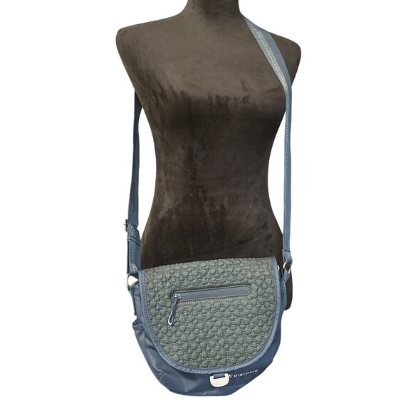 Sherpani Crossbody Bag With Quilted Flap Adjustable Strap Multiple Pockets Blue - Picture 2 of 6